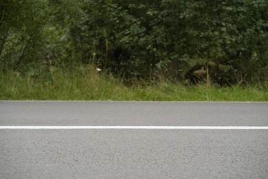 Photo of Empty asphalt road going through green forest