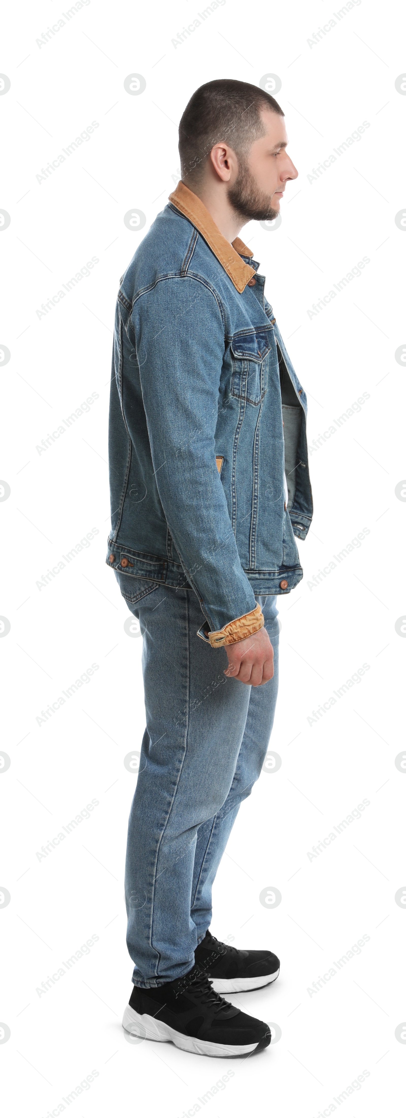 Photo of Man in casual clothes on white background