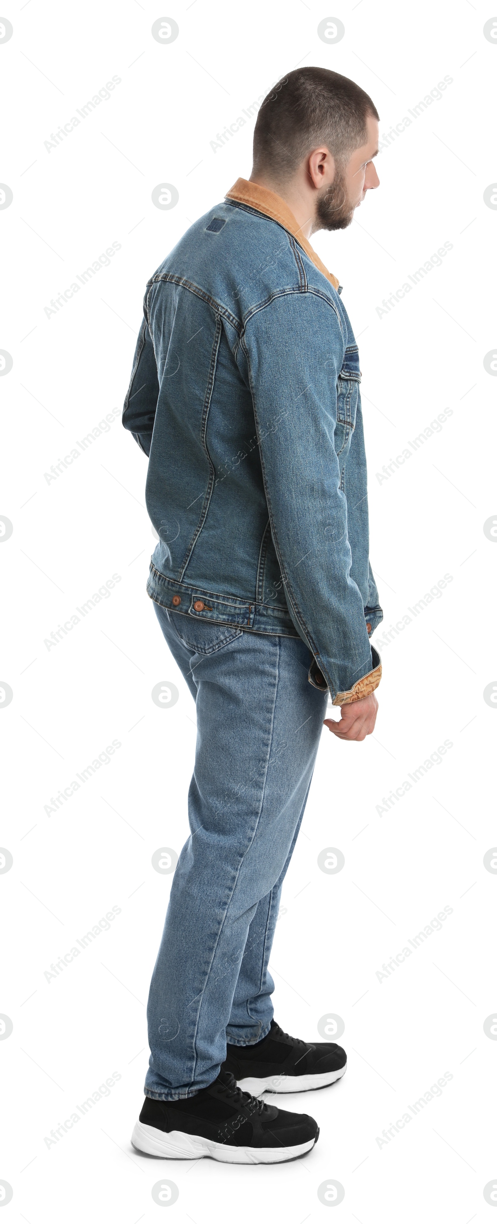 Photo of Man in casual clothes on white background