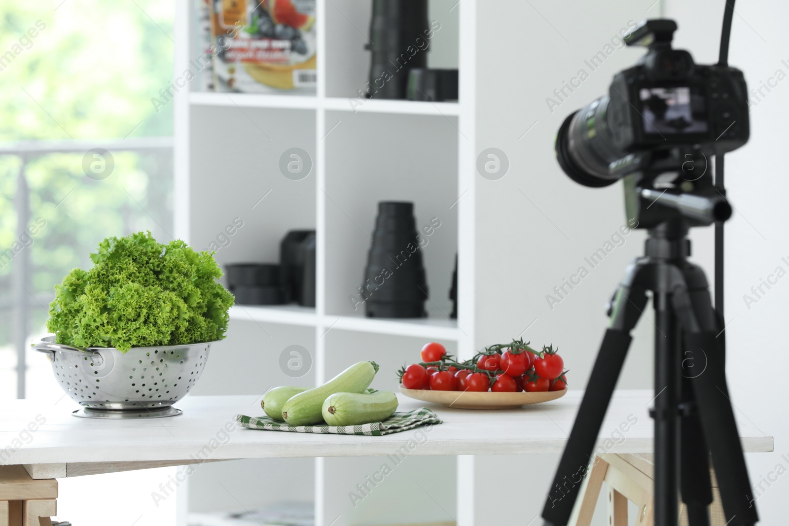 Photo of Shooting food in photo studio with professional equipment