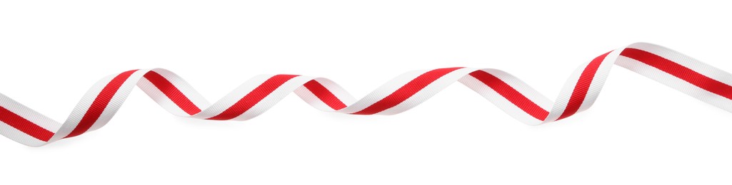 One colorful striped ribbon isolated on white