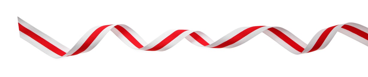 One colorful striped ribbon isolated on white