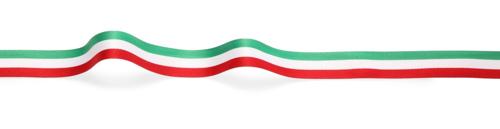 Ribbon with Italy flag pattern isolated on white