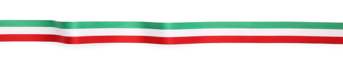 Ribbon with Italy flag pattern isolated on white