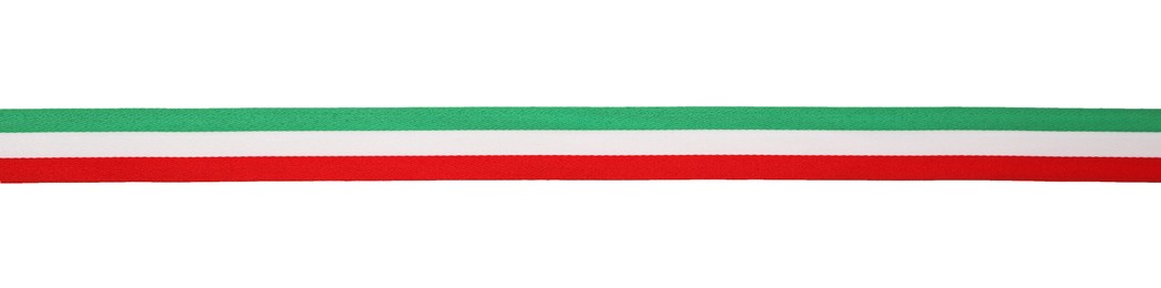 Ribbon with Italy flag pattern isolated on white