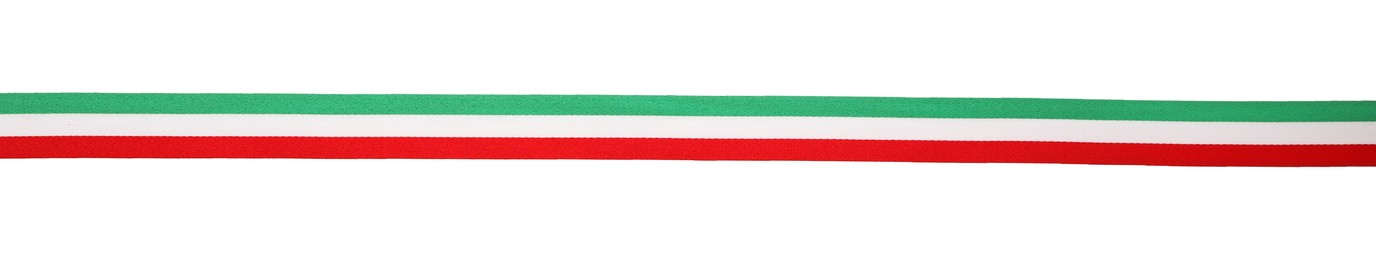 Ribbon with Italy flag pattern isolated on white