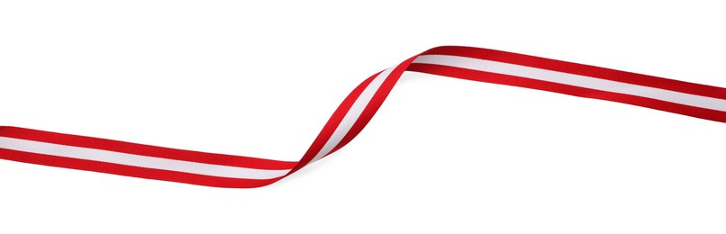 Ribbon in colors of Austrian flag isolated on white