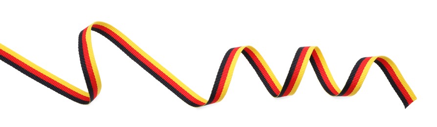 Ribbon in colors of German flag isolated on white