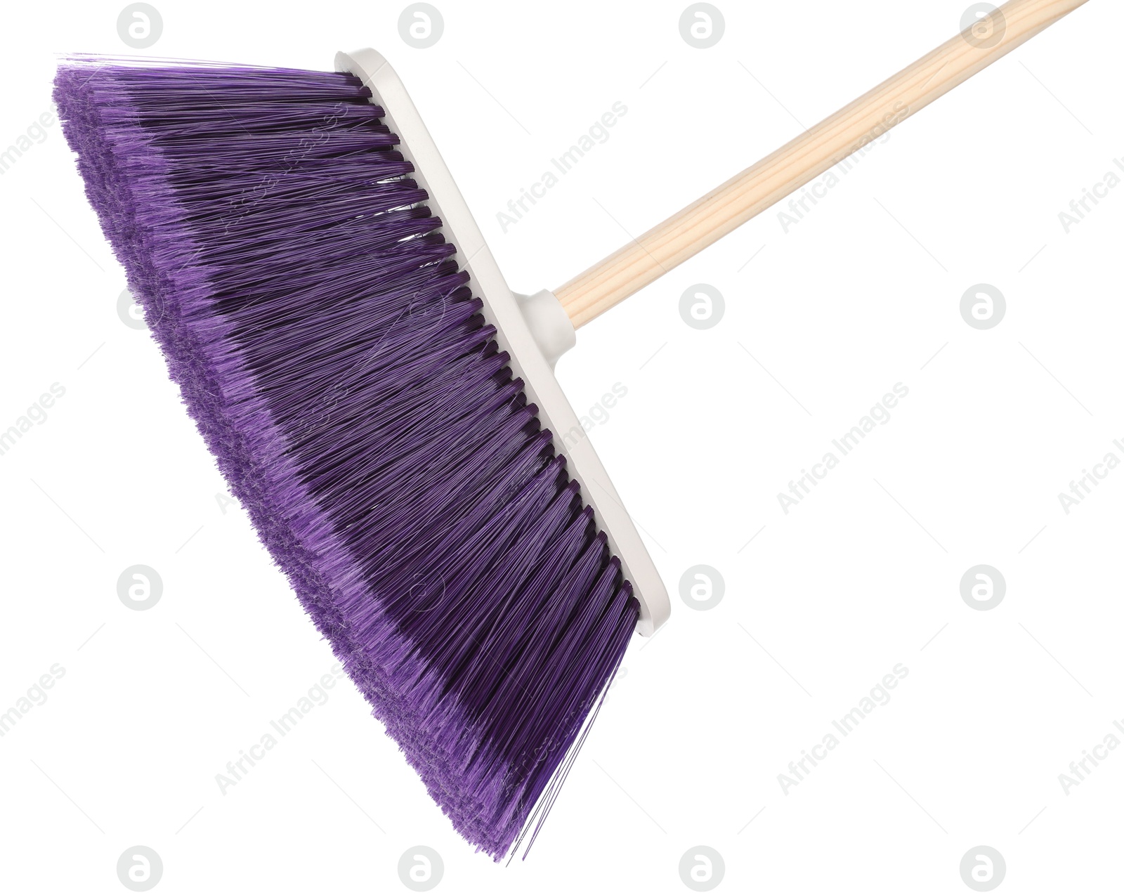 Photo of One broom isolated on white. Cleaning tool