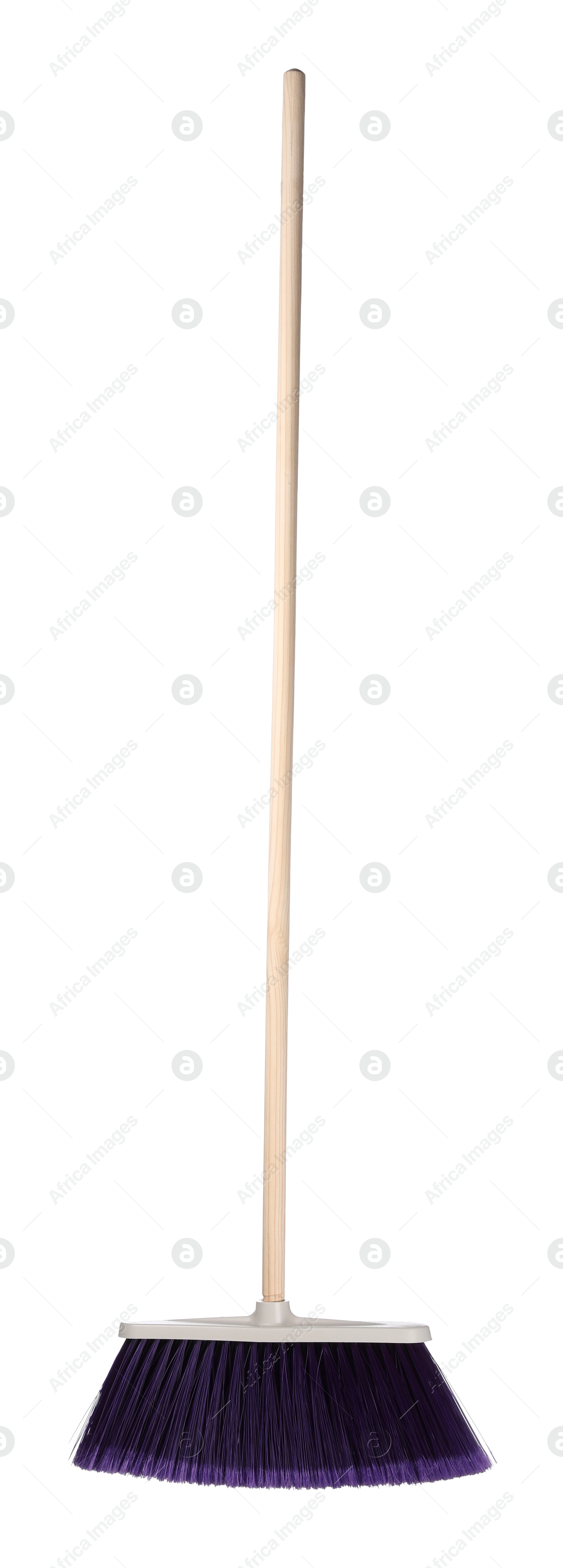 Photo of One broom isolated on white. Cleaning tool