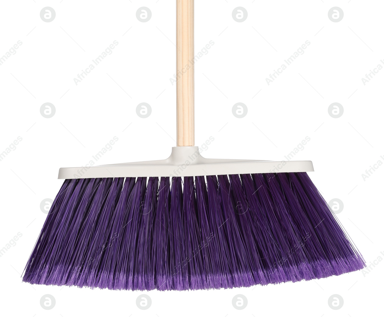 Photo of One broom isolated on white. Cleaning tool