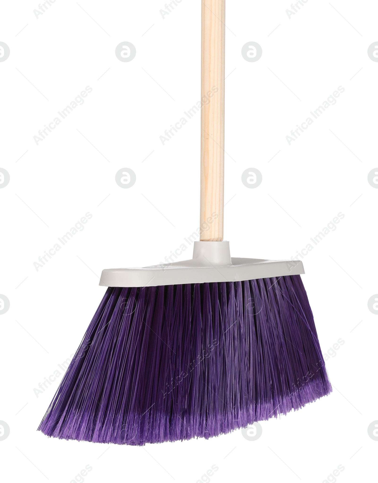 Photo of One broom isolated on white. Cleaning tool