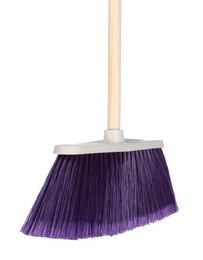 Photo of One broom isolated on white. Cleaning tool