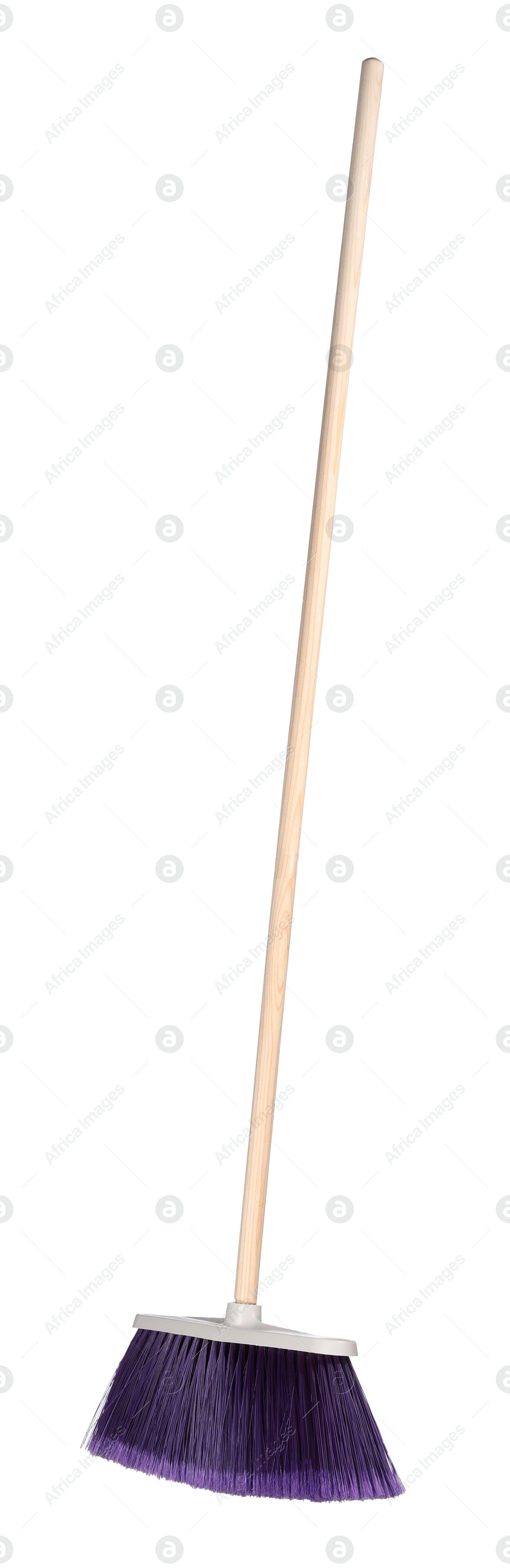 Photo of One broom isolated on white. Cleaning tool