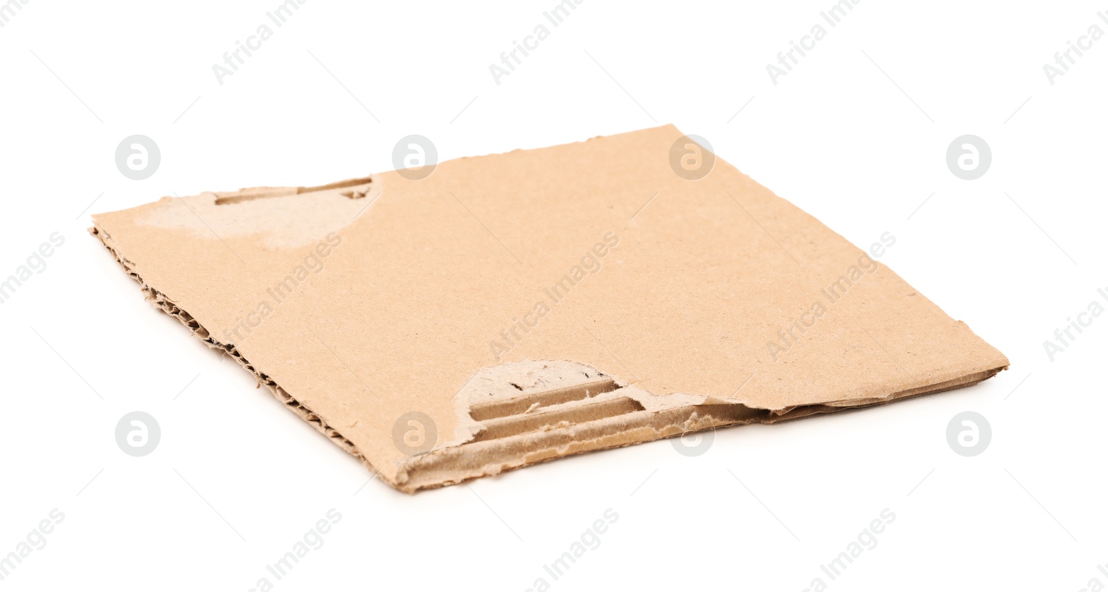 Photo of Piece of brown cardboard isolated on white