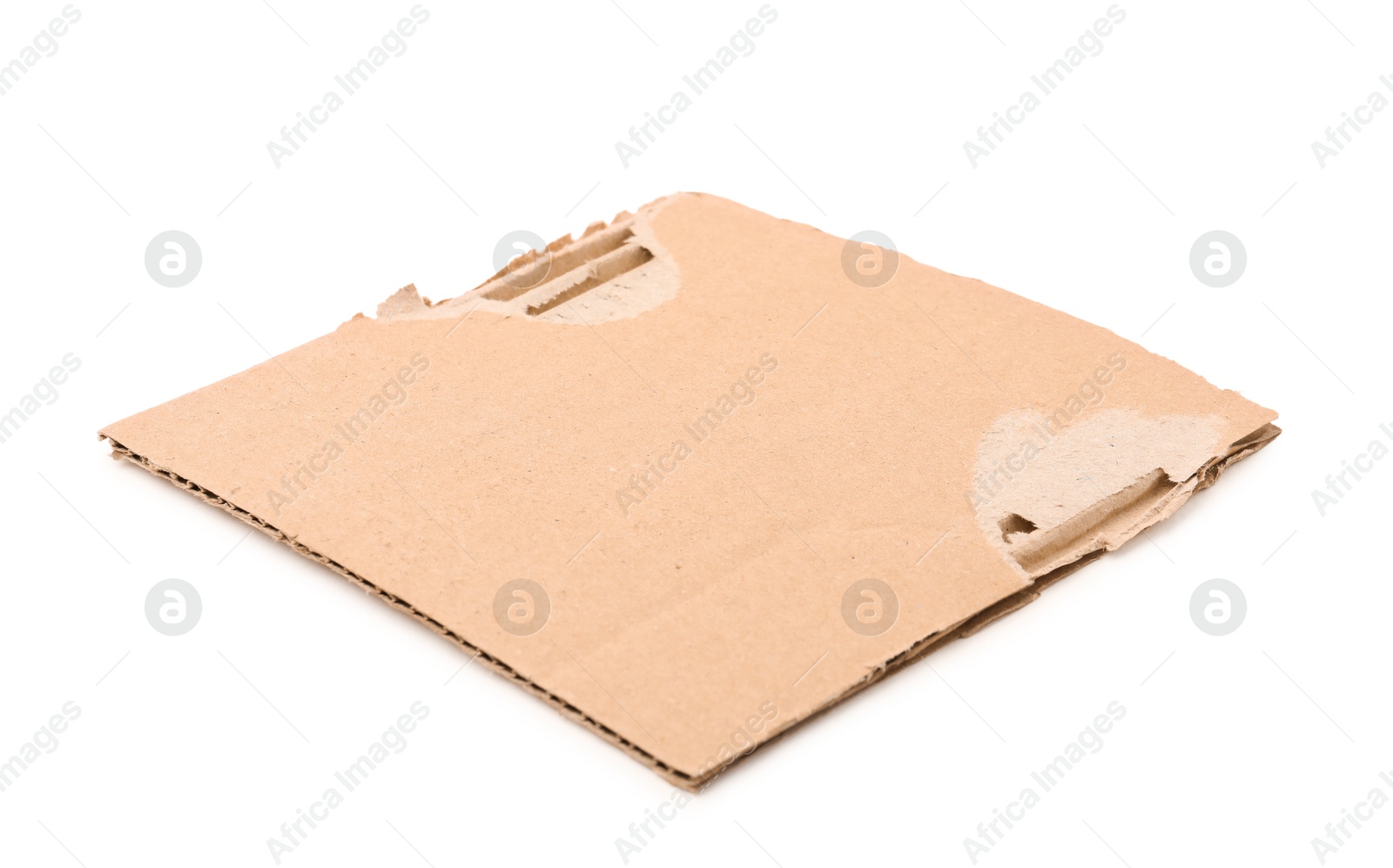 Photo of Piece of brown cardboard isolated on white