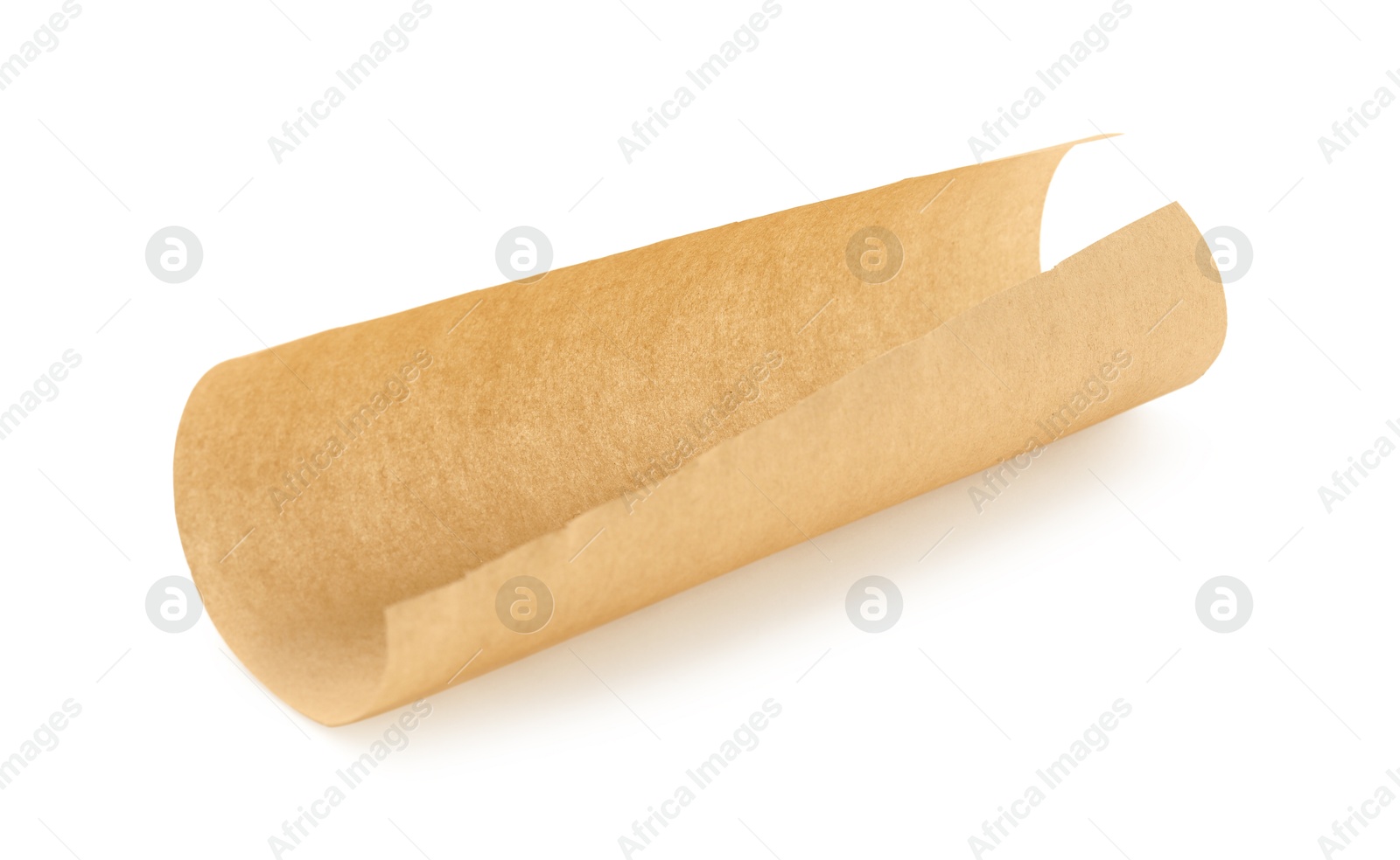 Photo of One kraft paper sheet isolated on white