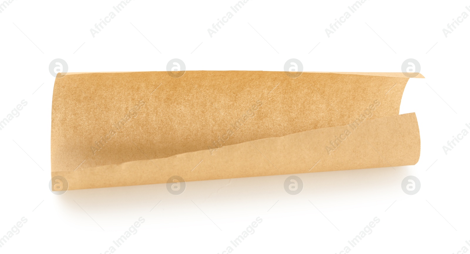 Photo of One kraft paper sheet isolated on white