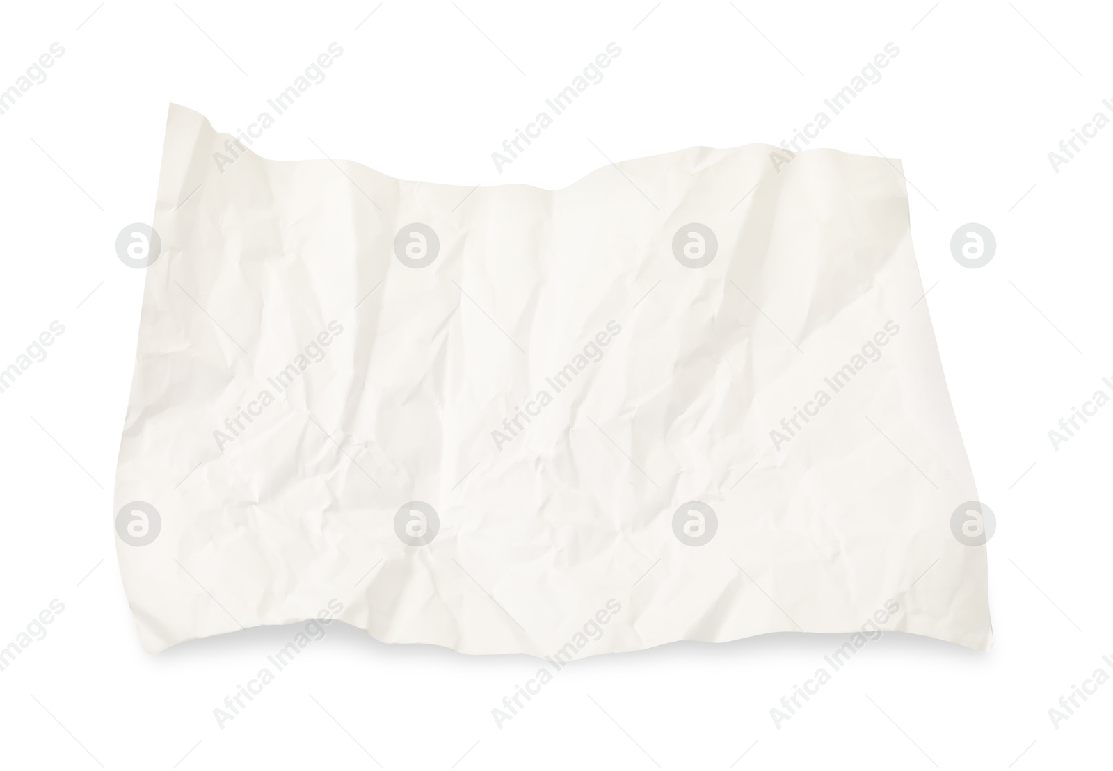 Photo of Piece of crumpled paper sheet isolated on white