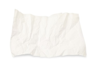 Photo of Piece of crumpled paper sheet isolated on white