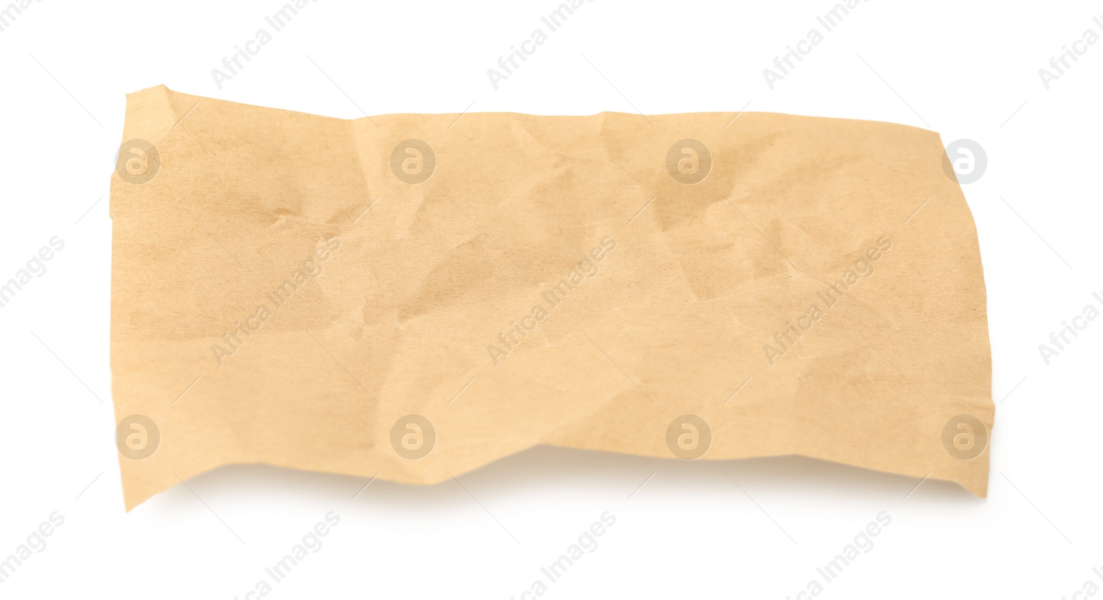 Photo of Crumpled kraft paper sheet isolated on white