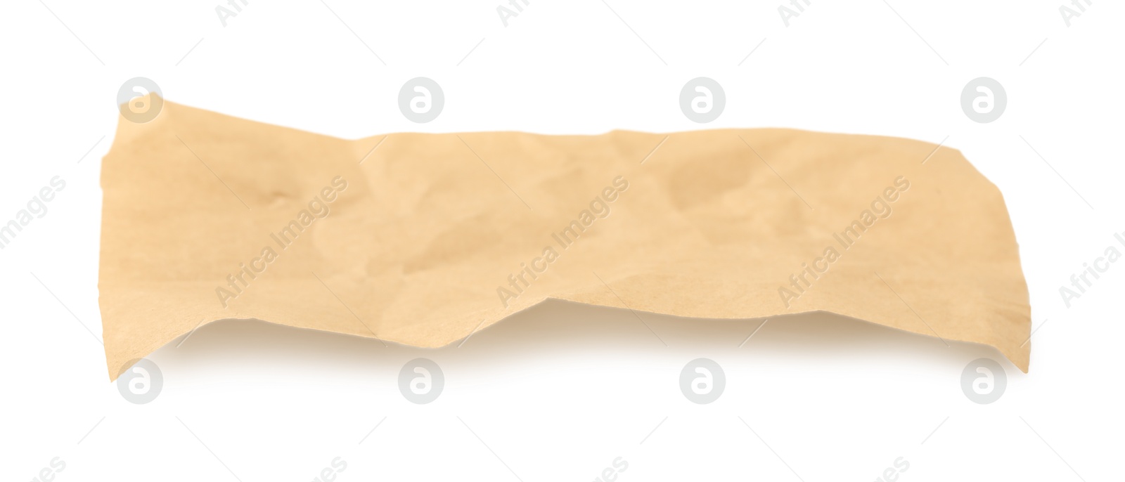 Photo of Crumpled kraft paper sheet isolated on white