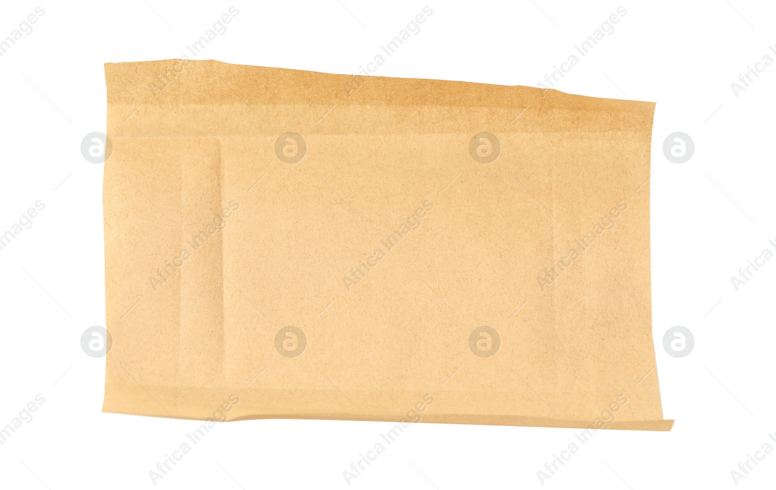 Photo of Kraft paper sheet isolated on white, top view