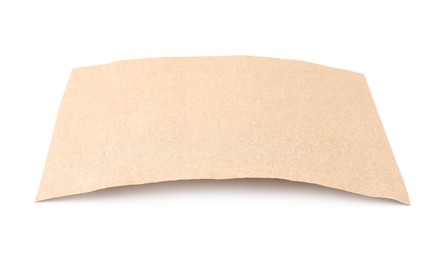 Photo of One kraft paper sheet isolated on white