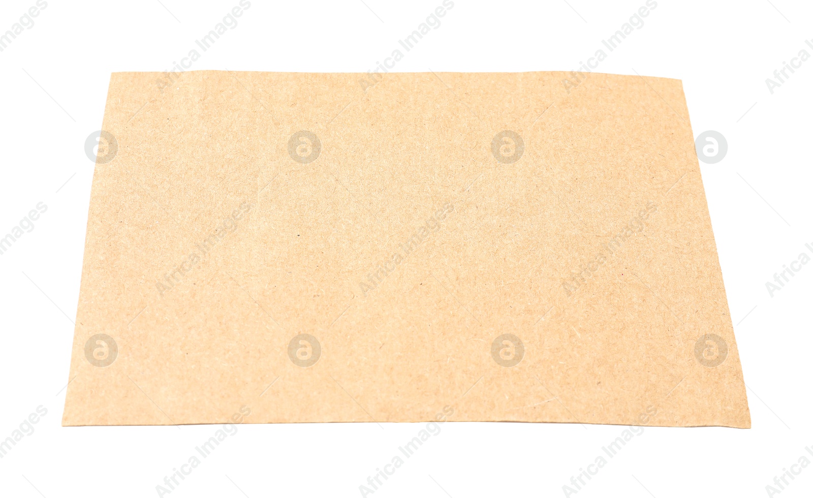 Photo of One kraft paper sheet isolated on white