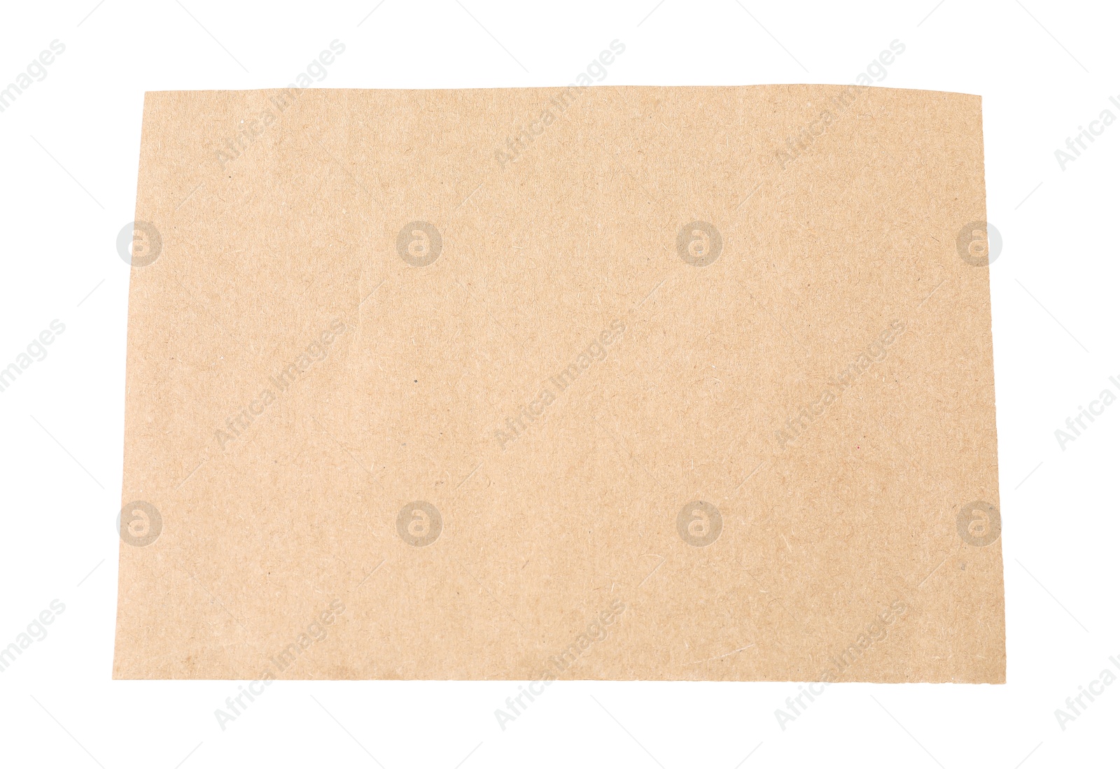 Photo of One kraft paper sheet isolated on white, top view