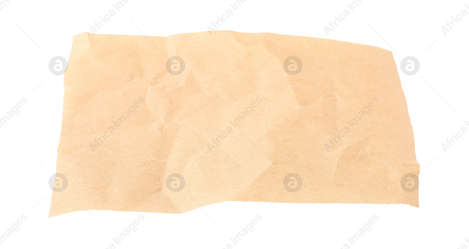 Photo of Crumpled kraft paper sheet isolated on white