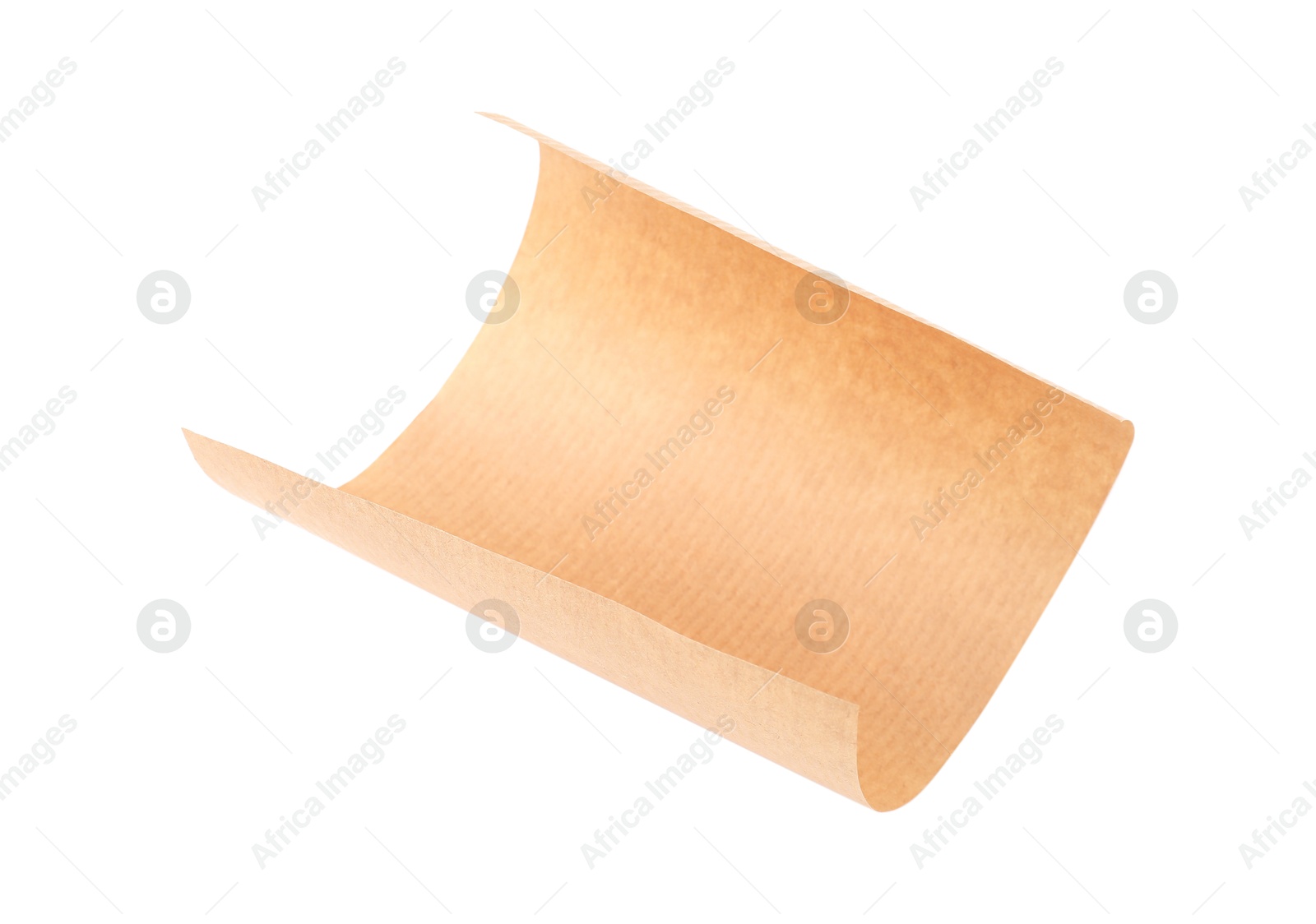 Photo of One kraft paper sheet isolated on white