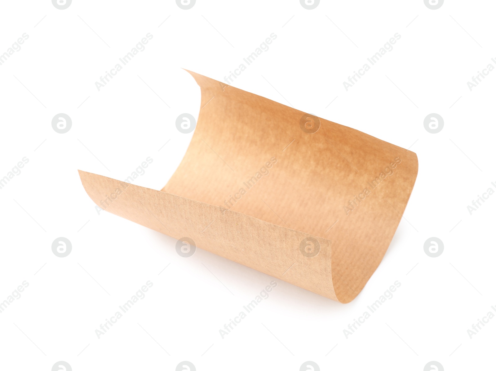 Photo of One kraft paper sheet isolated on white