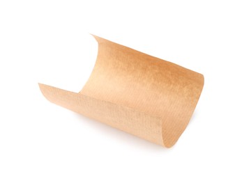 Photo of One kraft paper sheet isolated on white