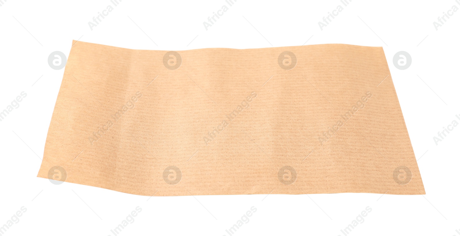 Photo of One kraft paper sheet isolated on white