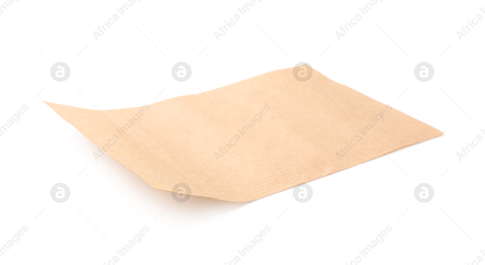 Photo of One kraft paper sheet isolated on white