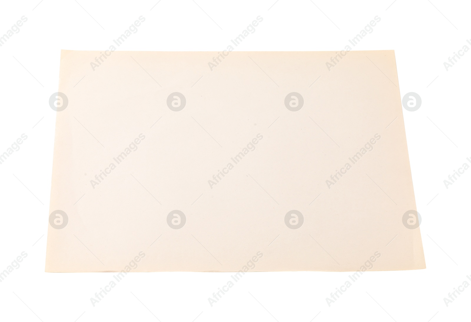 Photo of One old paper sheet isolated on white