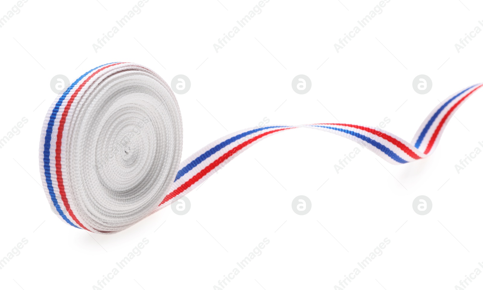 Photo of Ribbon in colors of Netherlands flag isolated on white