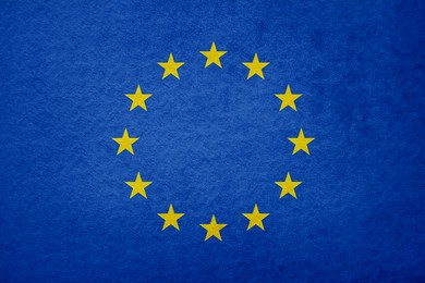 Image of Flag of European Union on cardboard surface