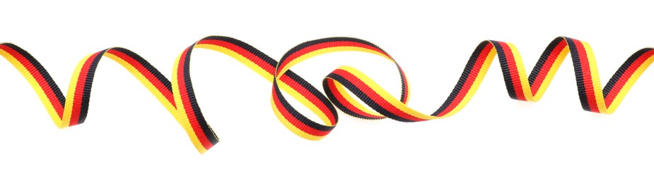 Ribbon in colors of German flag isolated on white