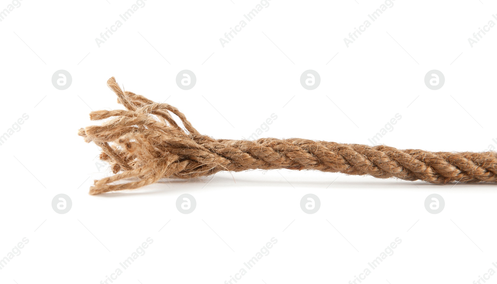 Photo of Hemp rope isolated on white. Organic material