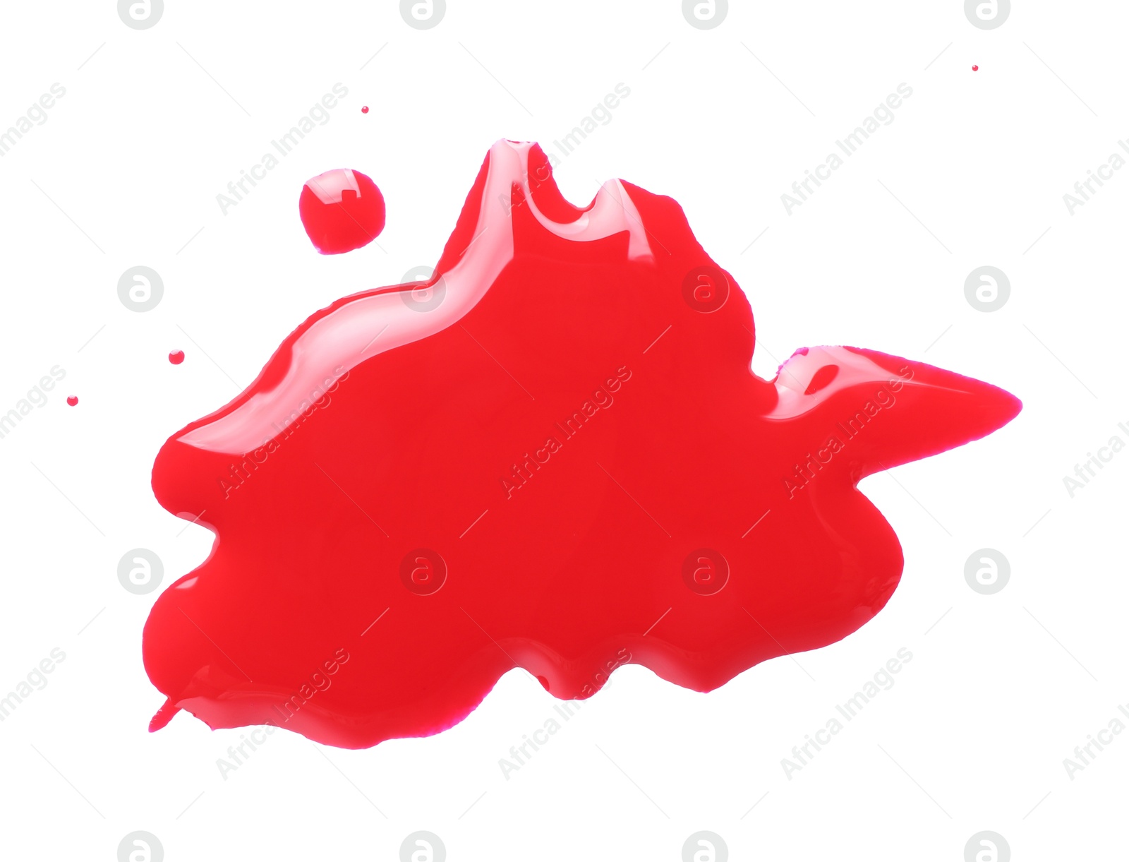 Photo of Blot of red printer ink isolated on white, top view