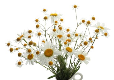 Photo of Bouquet of beautiful wildflowers isolated on white