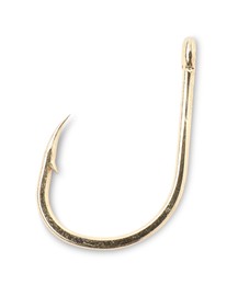 One fishing hook isolated on white, top view