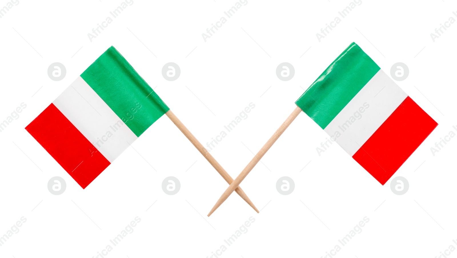 Photo of Small paper flags of Italy isolated on white