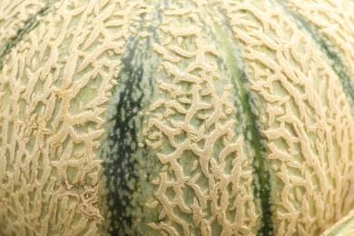 Photo of One ripe Cantaloupe melon as background, closeup