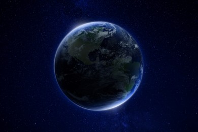 Image of Planet Earth in space. Image elements furnished by NASA