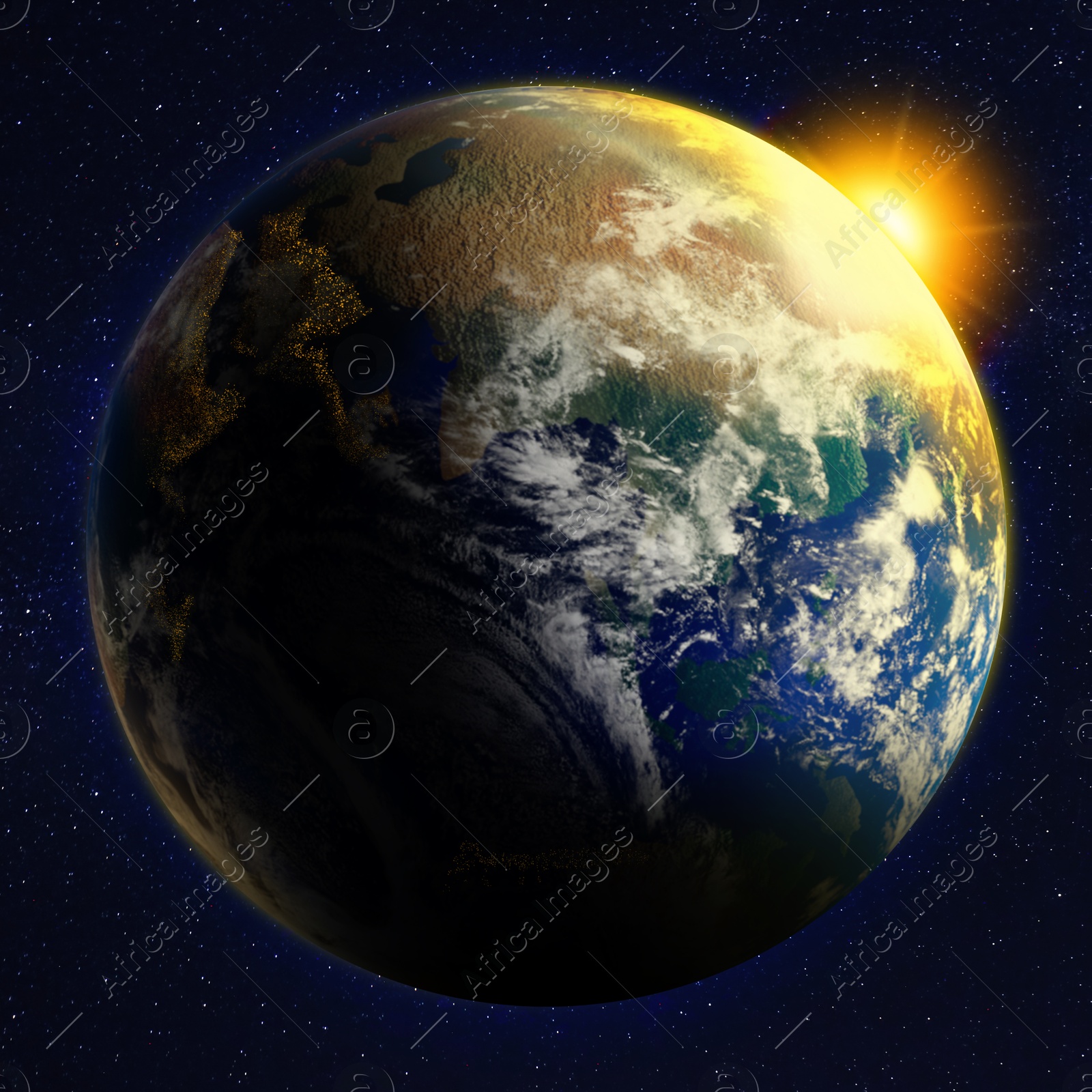 Image of Planet Earth in space. Image elements furnished by NASA