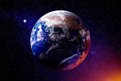 Image of Planet Earth in space. Image elements furnished by NASA