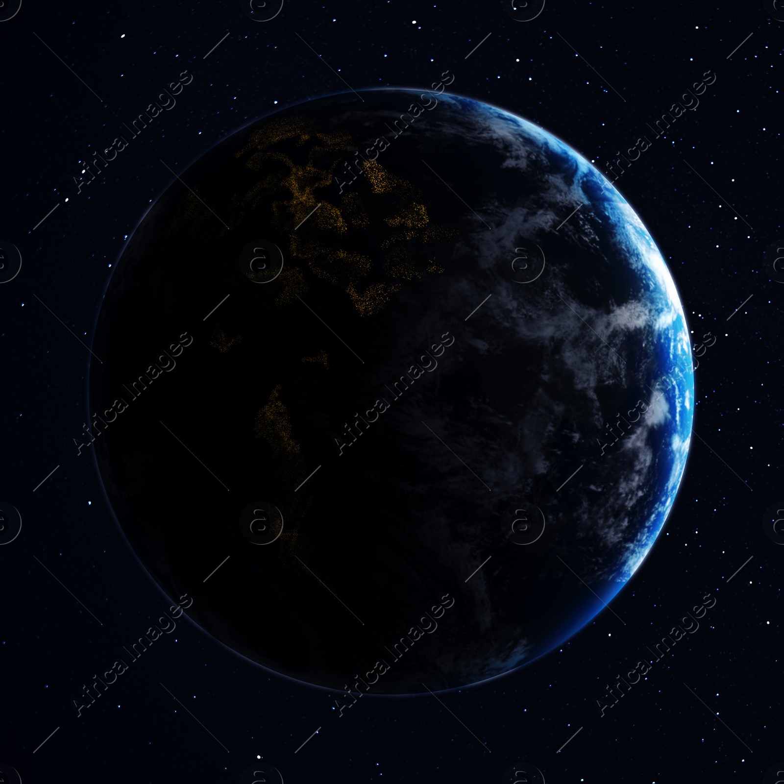 Image of Day and night on planet Earth in space. Image elements furnished by NASA